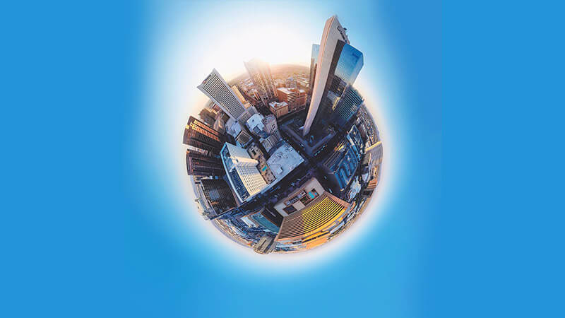 360 Video-sferisch-beeld-MASV 360-graden beeld van een skyline