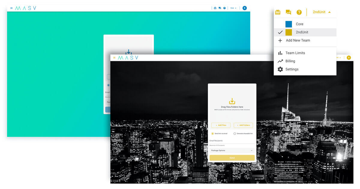 Invite team members to MASV