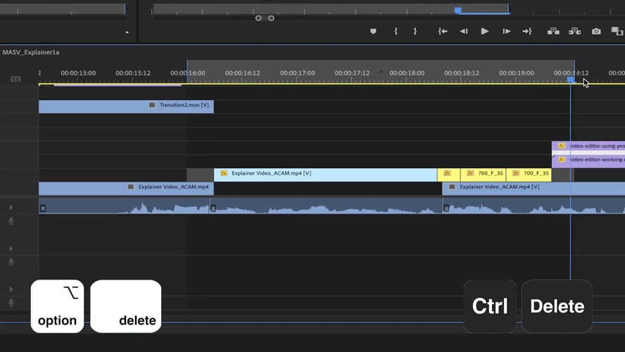 Premiere-Pro-Shortcuts_ripple delete Timeline in Adobe Premiere Pro with keyboard shortcuts