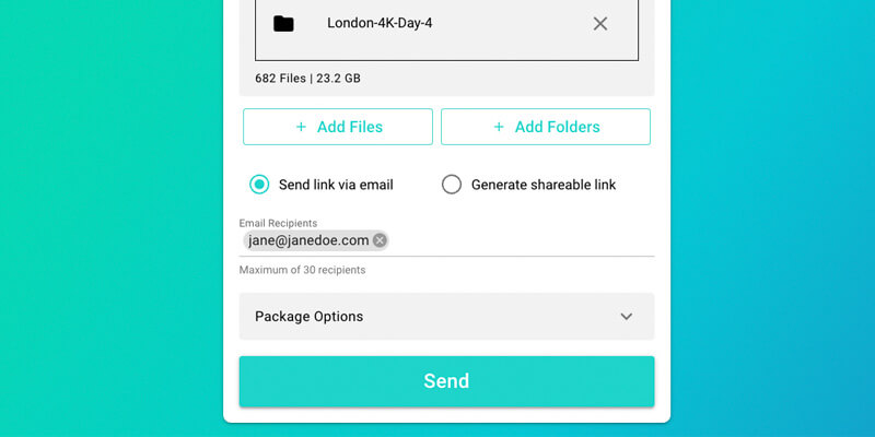 send-large-files-email-MASV Upload Ein Ordner mit 4K-Material wird auf MASV hochgeladen.