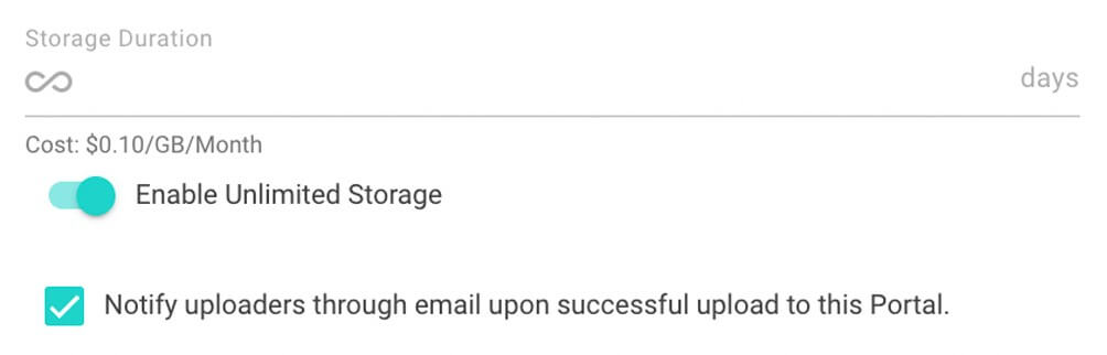 Turning on Unlimited Storage in a MASV Portal