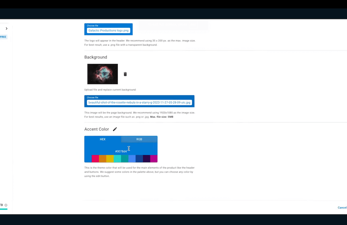 MASV portal look and feel settings 플레이스홀더 이미지