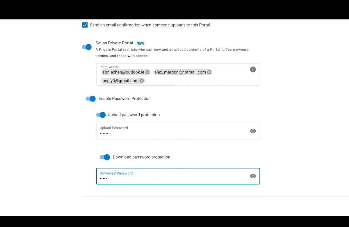 MASV portal privacy settings 플레이스홀더 이미지