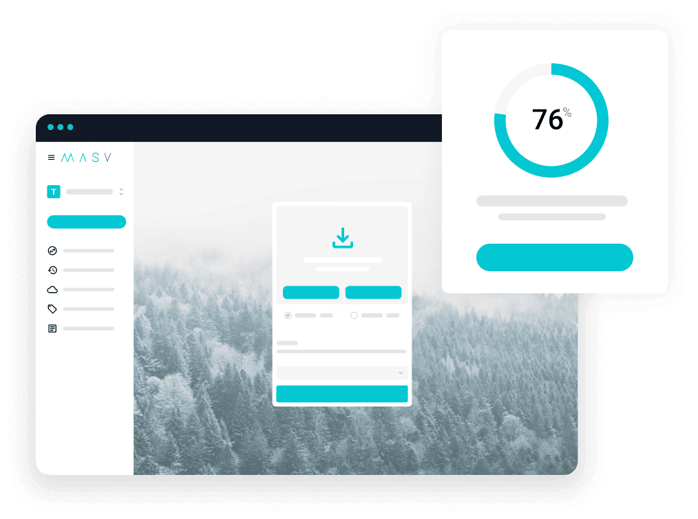 WeTransfer Alternative - MASV Fast File Transfer Service 1 MASV Upload UI diagonal 1