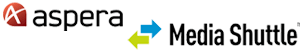 Signifikante Logos von Media Shuttle und IBM aspera
