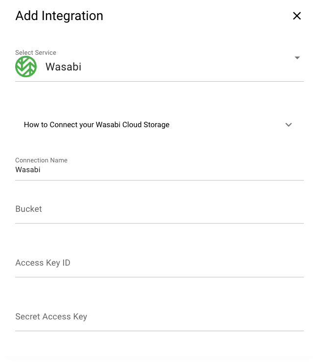 Intégration de masv wasabi dans le nuage